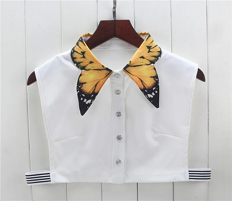 Linbaiway женская шифоновая имитация воротника съемная белая фоторубашка с