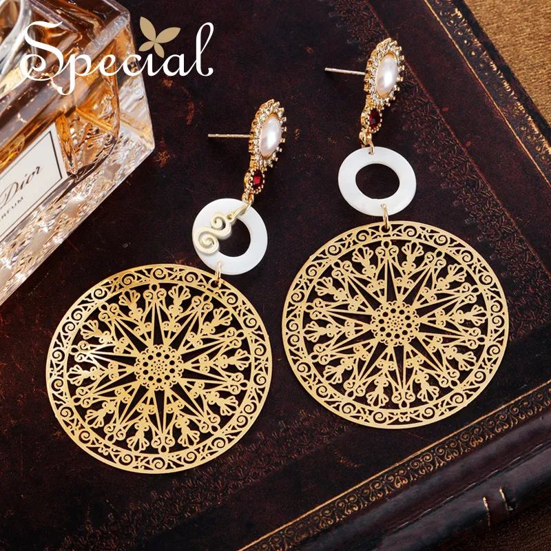 Специальные таинственные большие серьги из серебра 925 пробы с отверстиями для