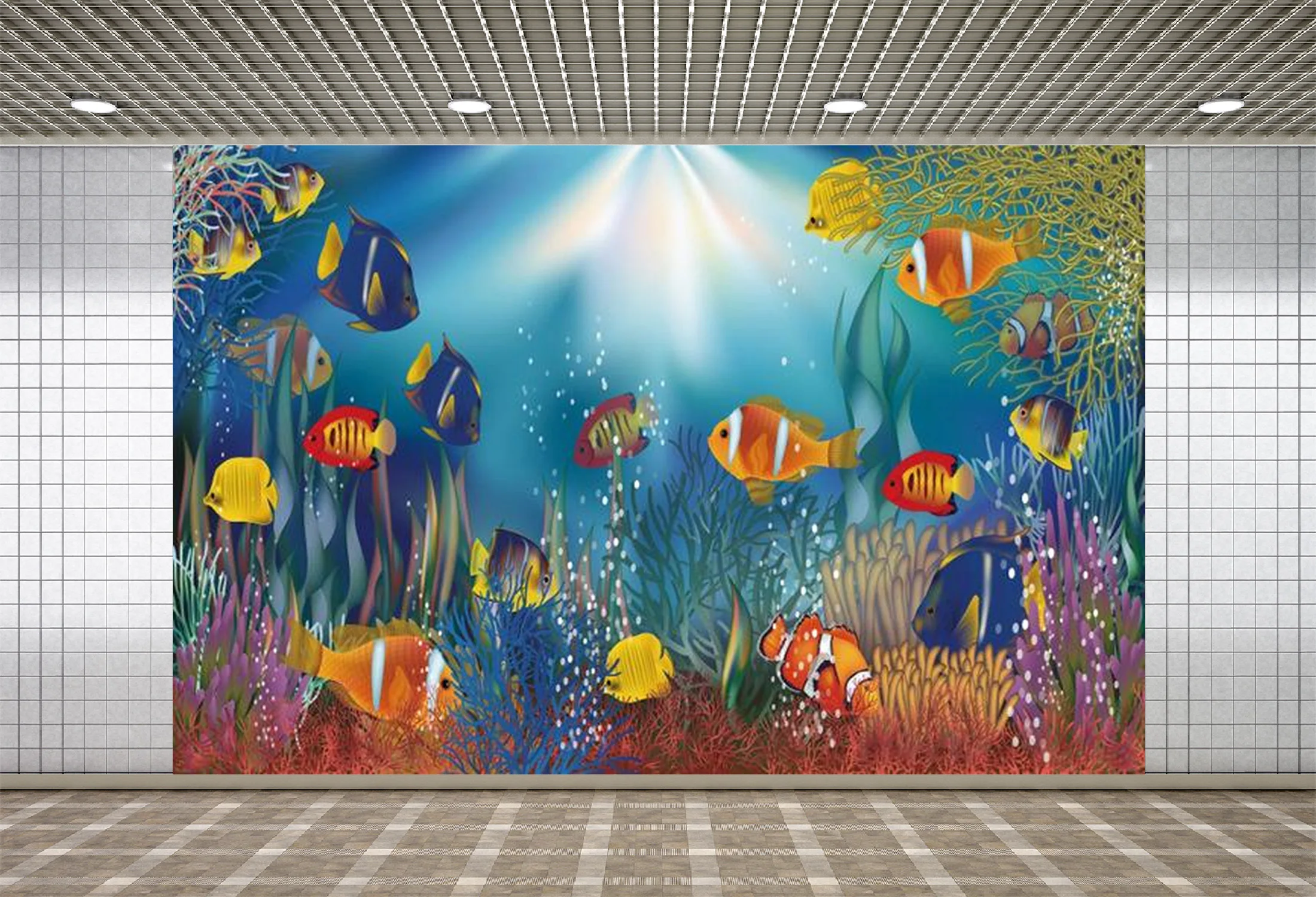 

Lyavshi Sea Ocean Seabed Underwater Coral Fish Castle Baby Shower Birthday Party Backdrop Photography Background Photo Studio