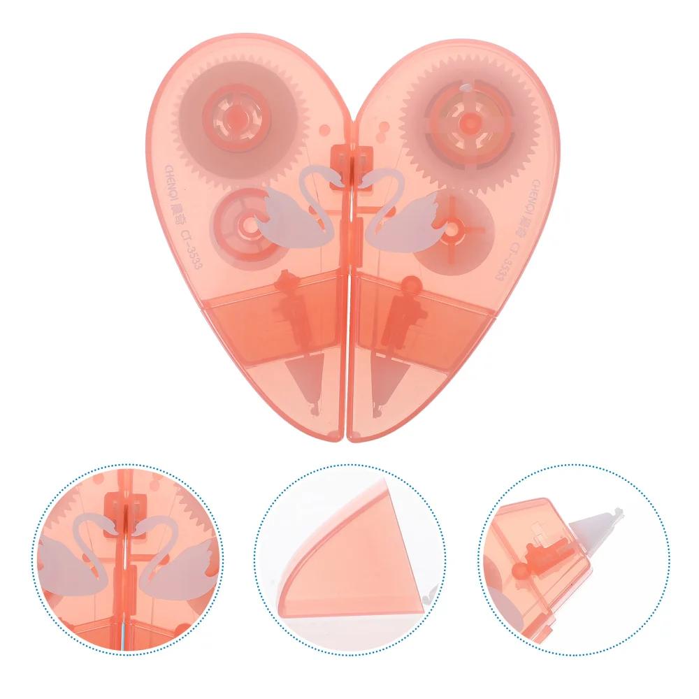 

2pcs Versatile Heart Design Correction Tape Students Typo Correction Tool