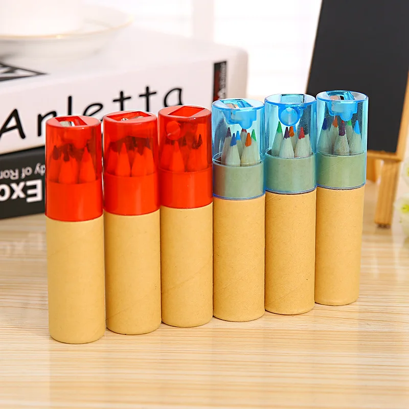 

6 Paint Colored Pencils, Pre- Sharpened, HB Core Wooden Colored Pencils with Sharpener Ideal for Drawing Art, Sketching, Shading