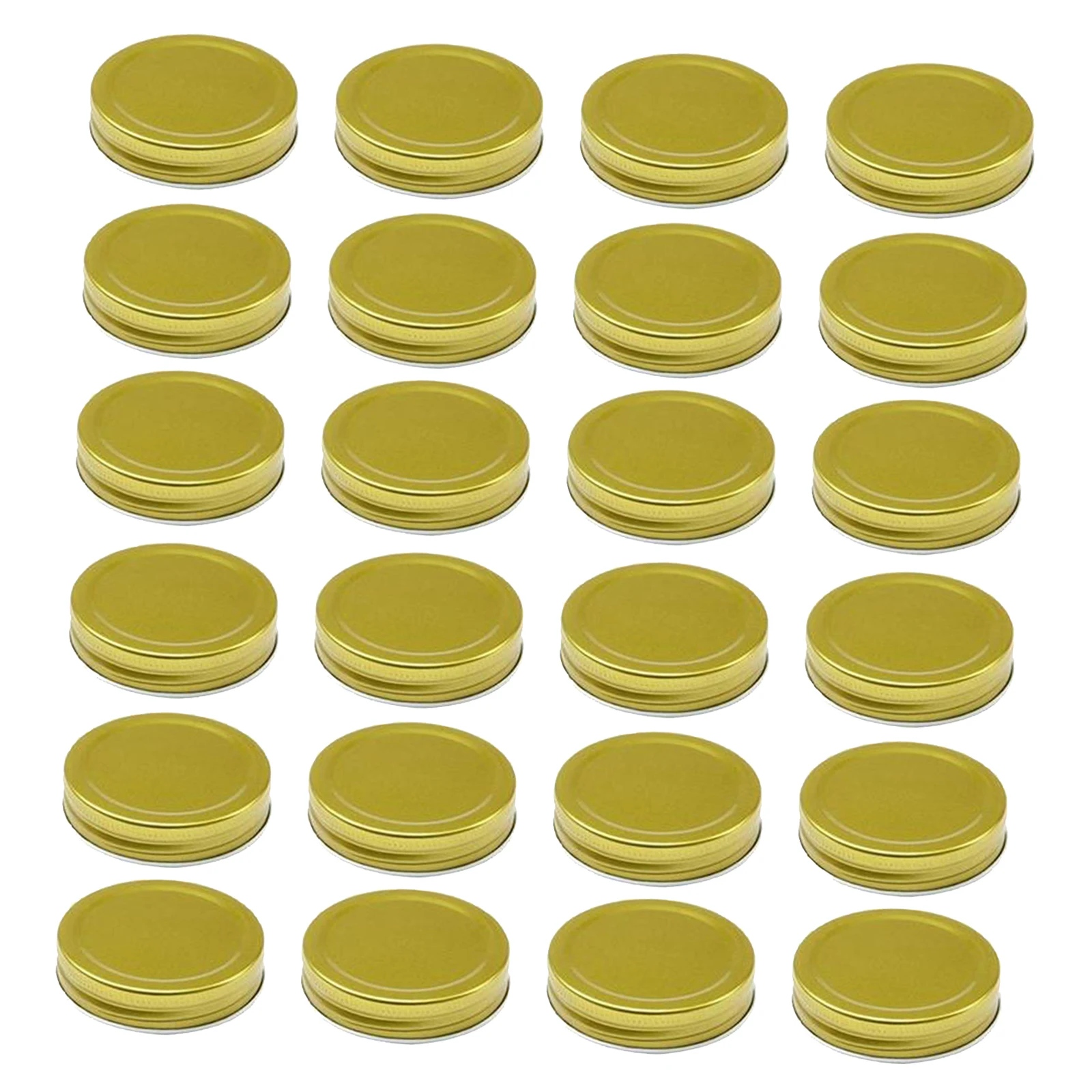

24 Regular Mouth Mason Jars Lids Leak Proof Non Splash Sealing Caps Metal Drinking Jar Canning Covers