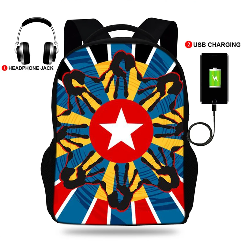 Рюкзак Freedom West Papua Morning со звездным флагом USB для девочек-подростков студенческий