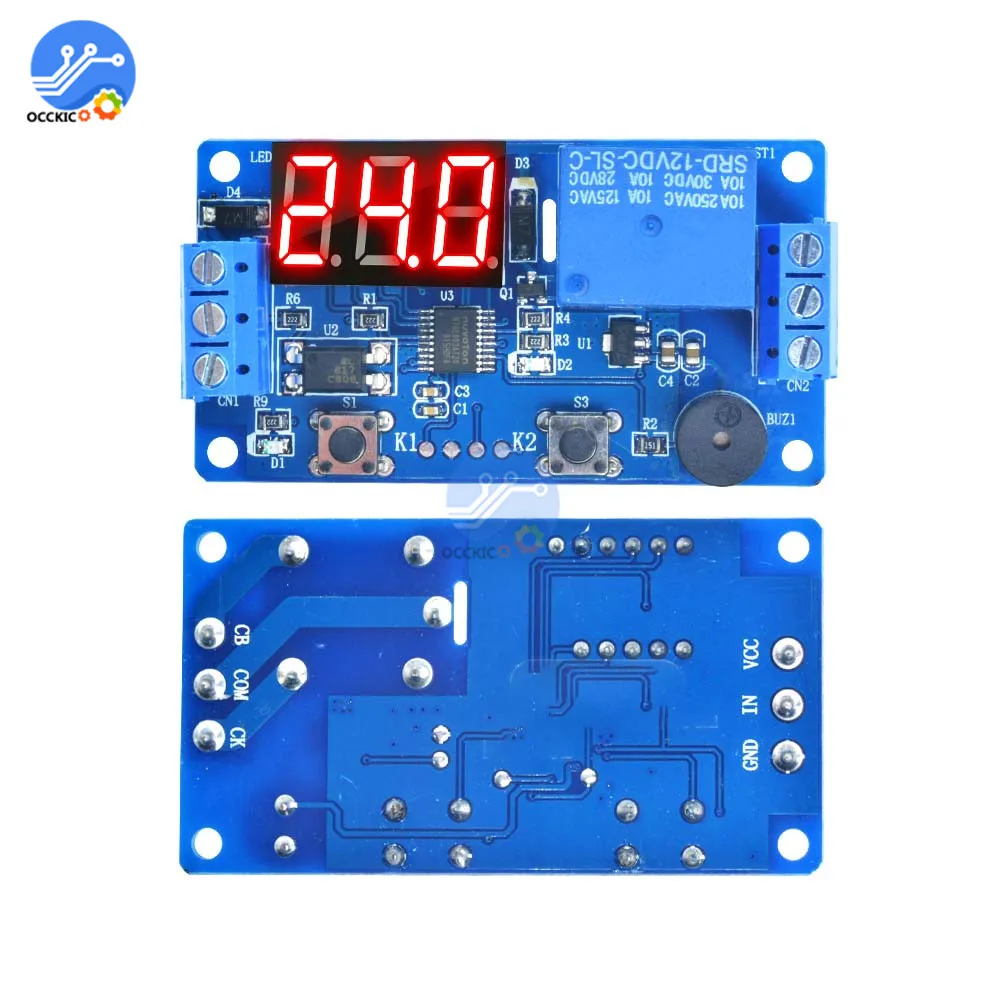 Модуль реле задержки постоянного тока 12 В цифровой светодиодный дисплей времени