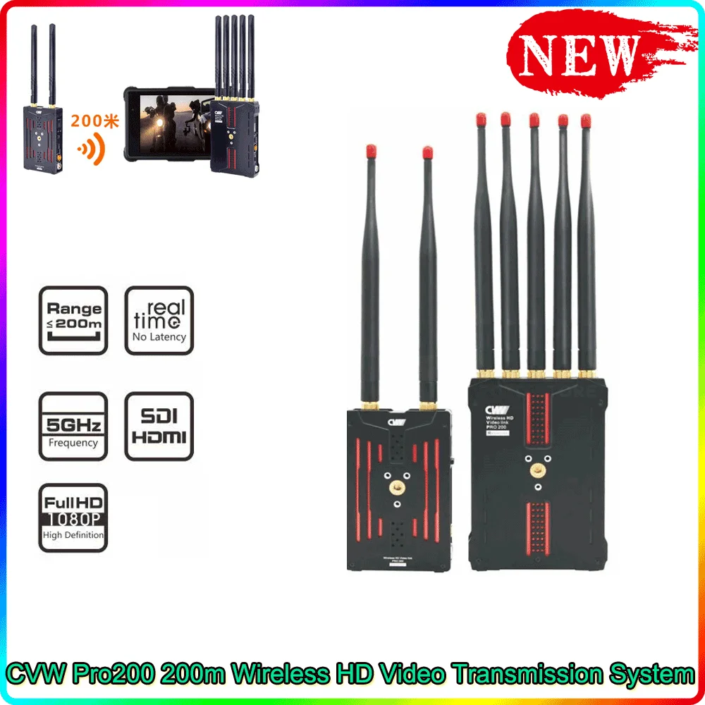 CVW Pro200 Беспроводная система передачи видео 200m 5 ГГц SDI HDMI 1080P HD беспроводной