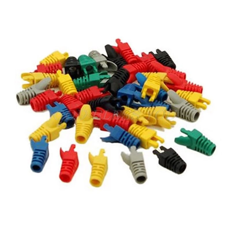 50 шт. разъем RJ45 CAT5E CAT6 штепсельная крышка сетевой кабель Ethernet Натяжная защитная