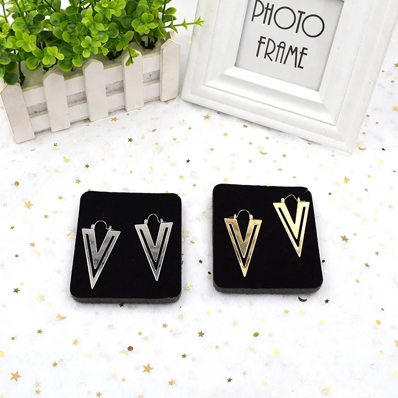 Женские Треугольные Серьги гвоздики AOMU вечерние металлические серьги