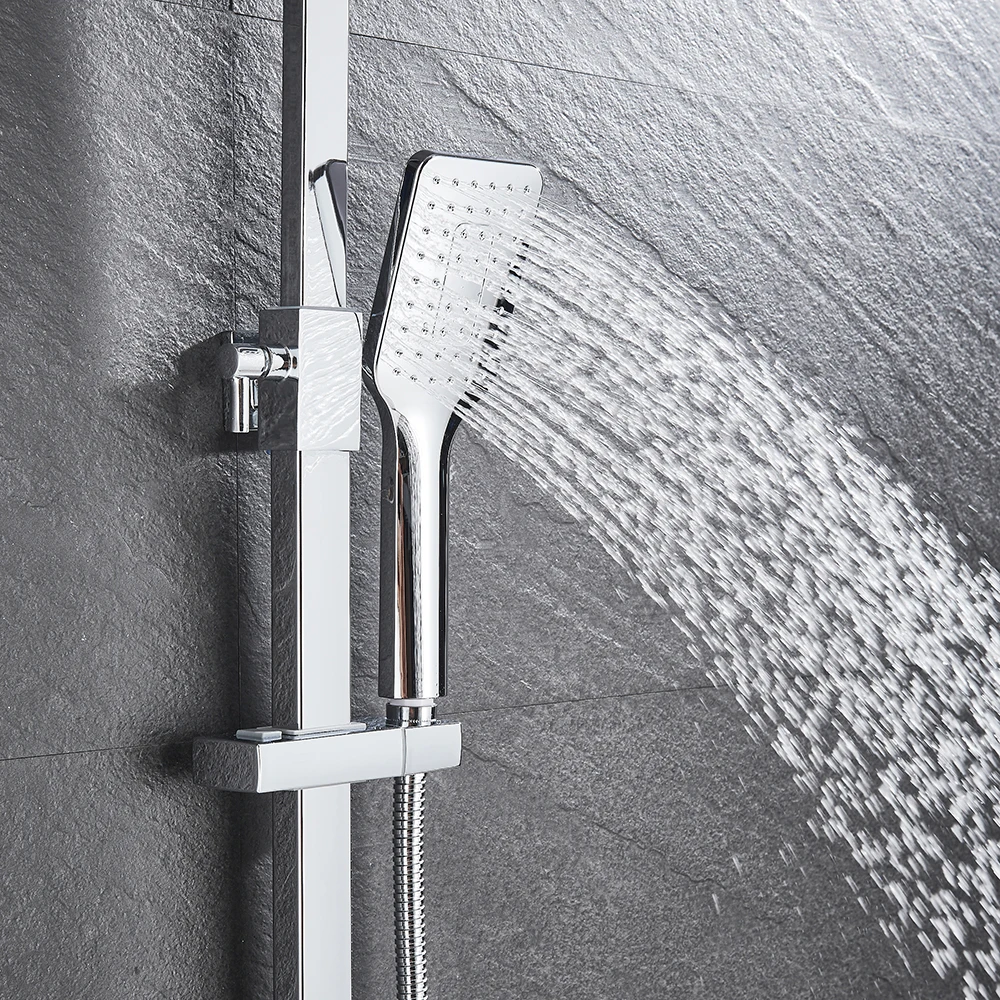 Bathroom Faucet Chrome/Black Rain Shower Head Bath Faucet Wall Mounted Bathtub Shower Mixer Tap Shower Faucet Shower Set Mixer