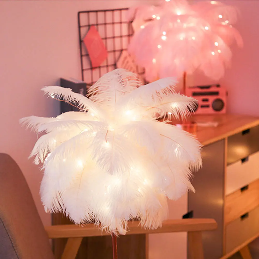 96LED перьевой Настольный светильник современный Сказочный с дистанционным