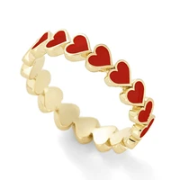 2021 new colorful enamel heart surrounded lovely stacking rings for women minimalist gold rings for best friend cute heart ring