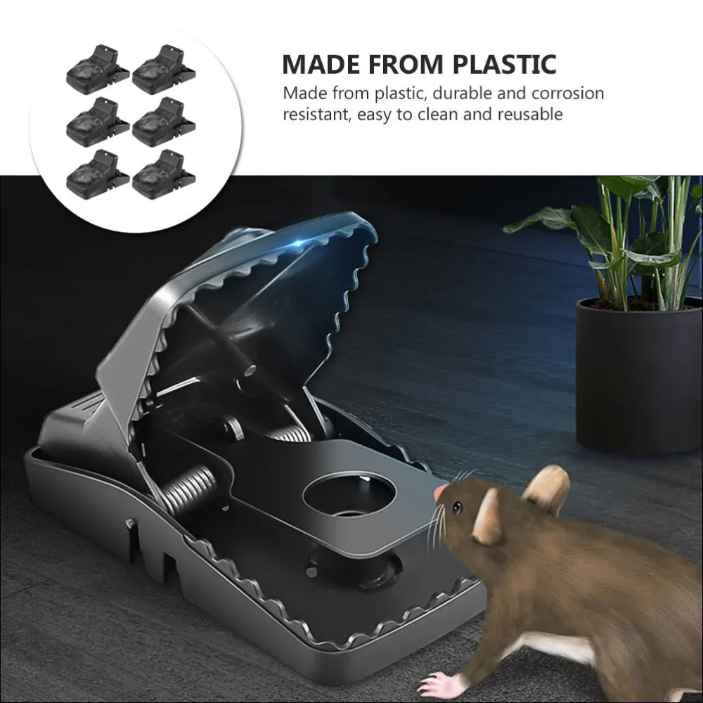 

6pcs Household Automatic Mousetrap Creative Catching Tool (Black)