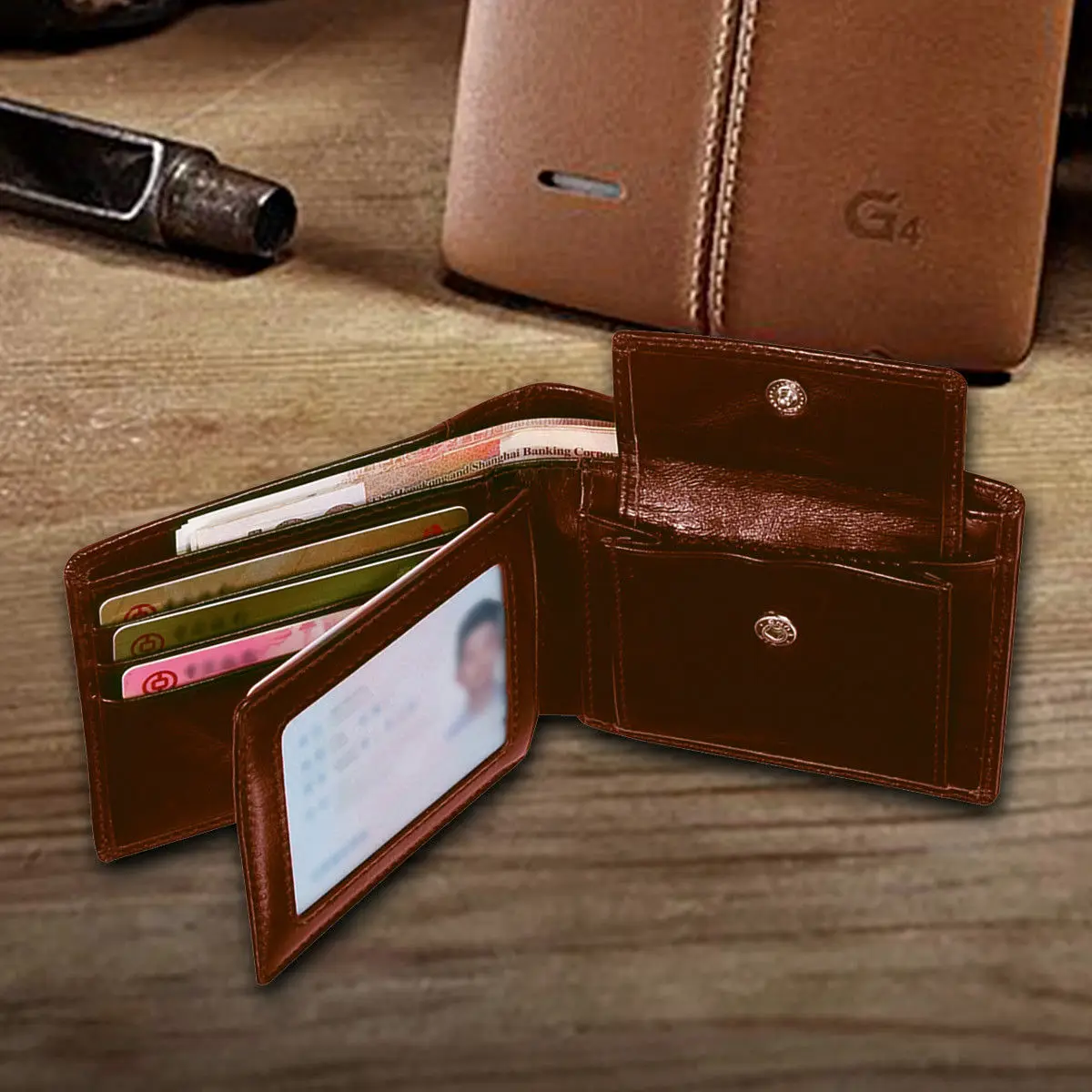 Мужской кожаный сверхвместительный короткий кошелек повседневный тонкий