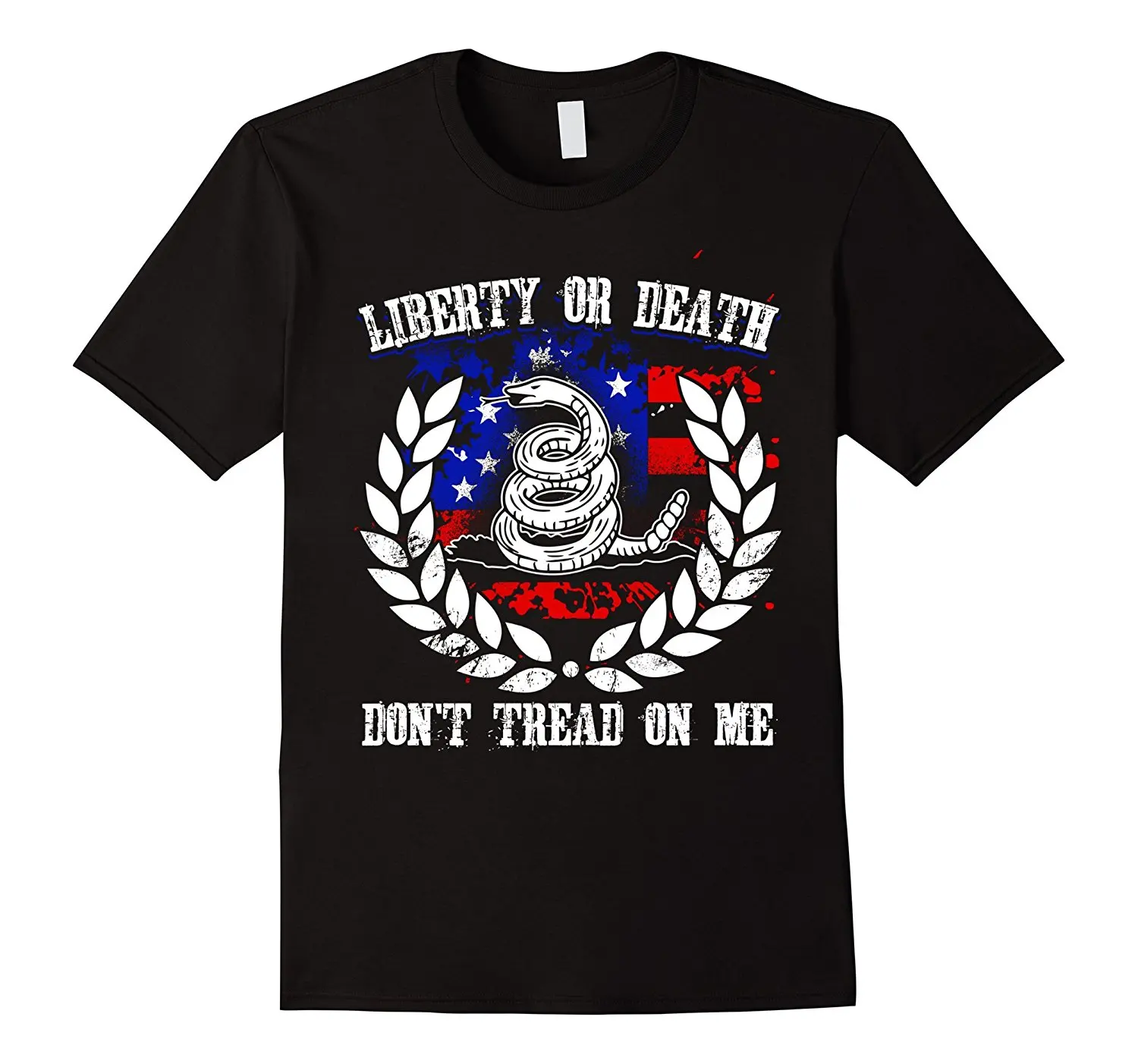 Don't Tread on Me Liberty or Death Gadsden Flag T-Shirt. Summer Cotton O-Neck Short Sleeve Mens T Shirt New S-3XL