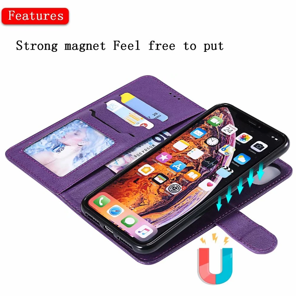 2 in 1 Phone Case For iphone 43 12 11 Pro Max XR XS MAX 8 7 Plus 13proMax Multifunction Leather Wallet Magnetic Back Cover | Мобильные