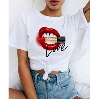 90s graphic rock top tees female tempting kiss t shirt women harajuku vintage t shirt fashion queen tshirt