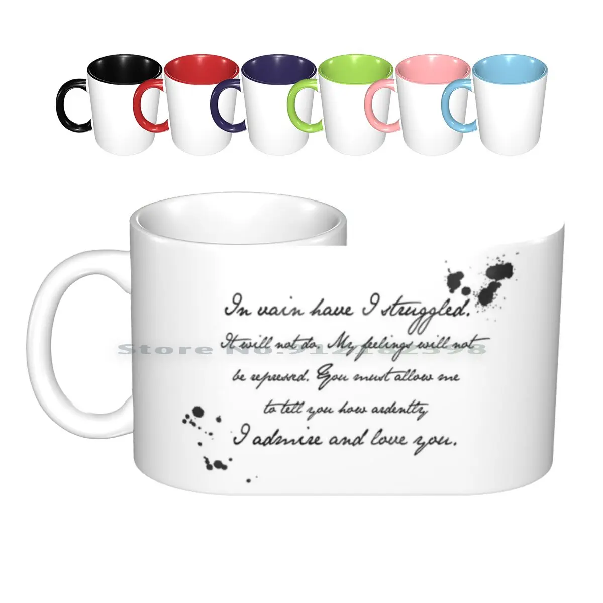 

Предложение г-на Дарси цитата-гордость и предупредительность Джейн Остин Керамические Кружки Кофейные чашки Кружка для молока чая г-н Дарс...