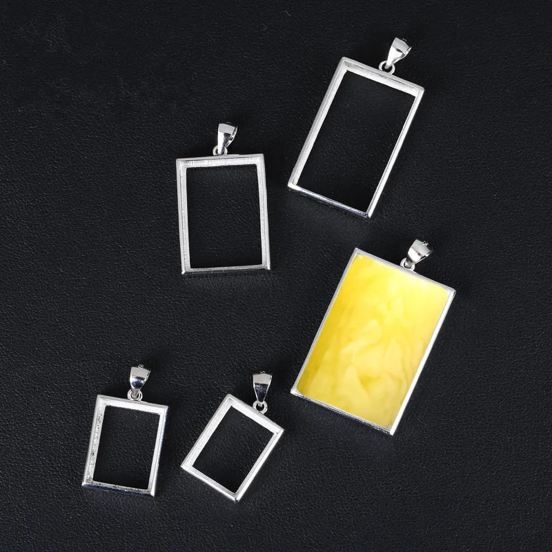 Кулон с полукреплением из серебра 925 пробы кабошон принцессы 12x16 мм 13x17 20x30 16x27 16x22