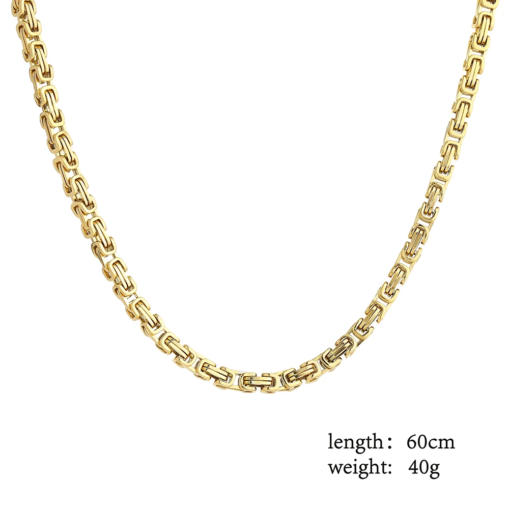 

Wholesale OLELO Chunky Necklace 4mm Emperor Stainless Steel Luxurious chain as Mother's Day Gift 10pcs/lot