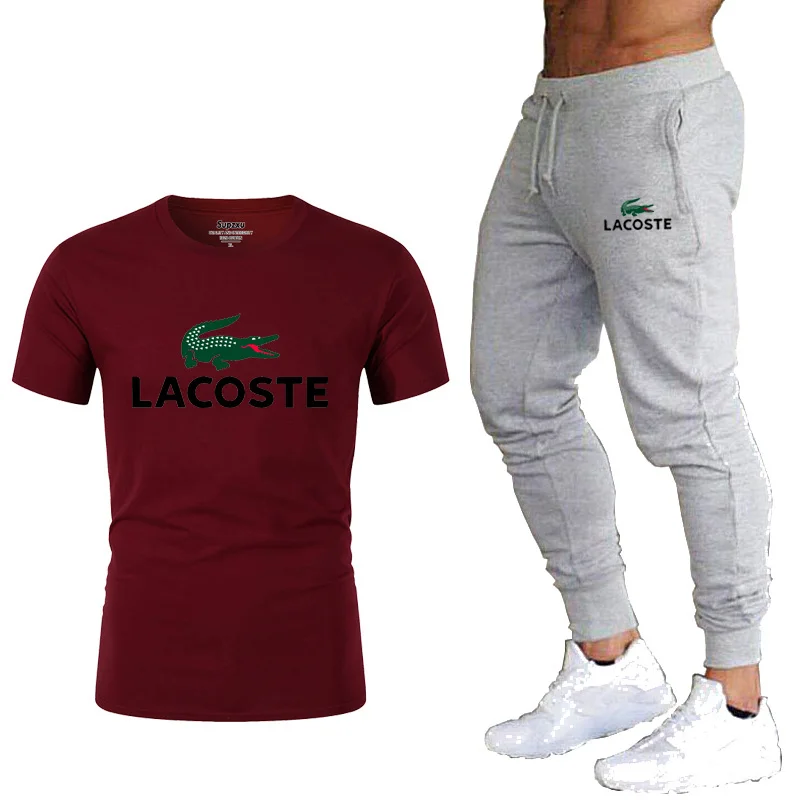 

Men's Tracksuit Summer Clothes Sportswear Two Piece Set T Shirt Shorts Brand Track Clothing Male Sweatsuit Sports Suits