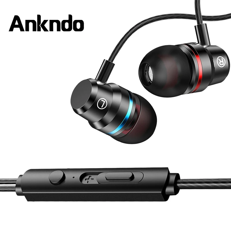 Стереонаушники ANKNDO с басами и музыкой Внутриканальные наушники для Iphone hi fi