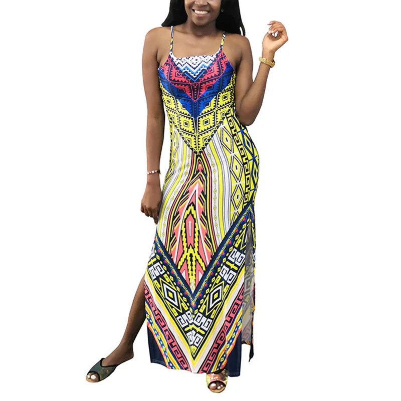 Новая одежда большого размера с рисунком жилет Макси платье | Женская