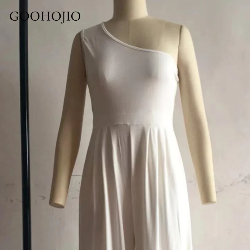 

GOOHOJIO 2021 Spring Autumn New High Waist Solid Color Women Jumpsuits Sleeveless Jumpsuit for Ladies Streetwear Rompers Womens