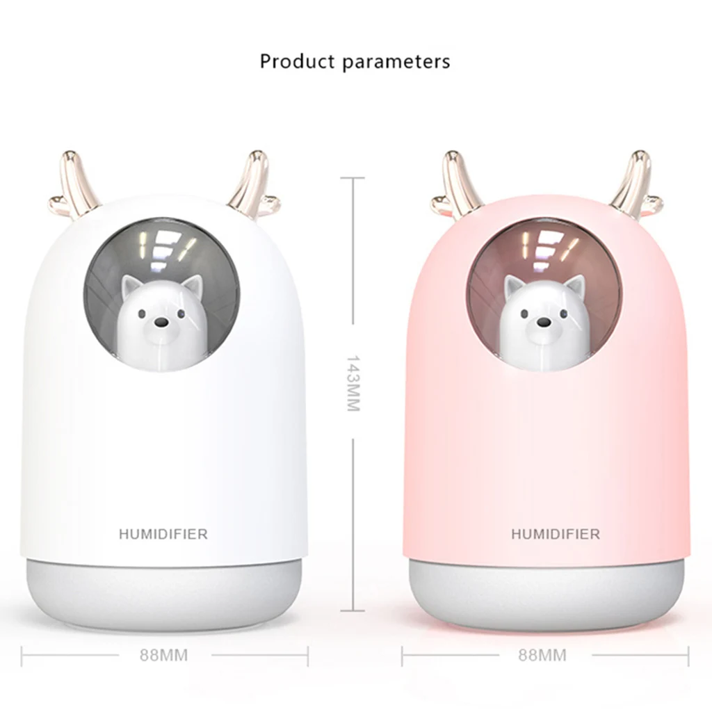300ml Color Changing Night Light Ultrasonic USB Air Humidifier Timing Diffuser Maker for Room Home Office Car | Бытовая техника
