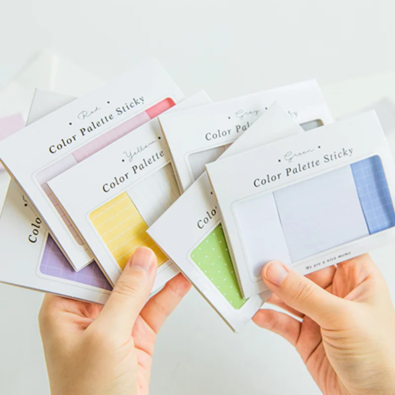 Solid Grid Memo Pad Sticky Note Post Notes Students School Stationery Supplies To Do List Aesthetic Stickers Notepad | Канцтовары для