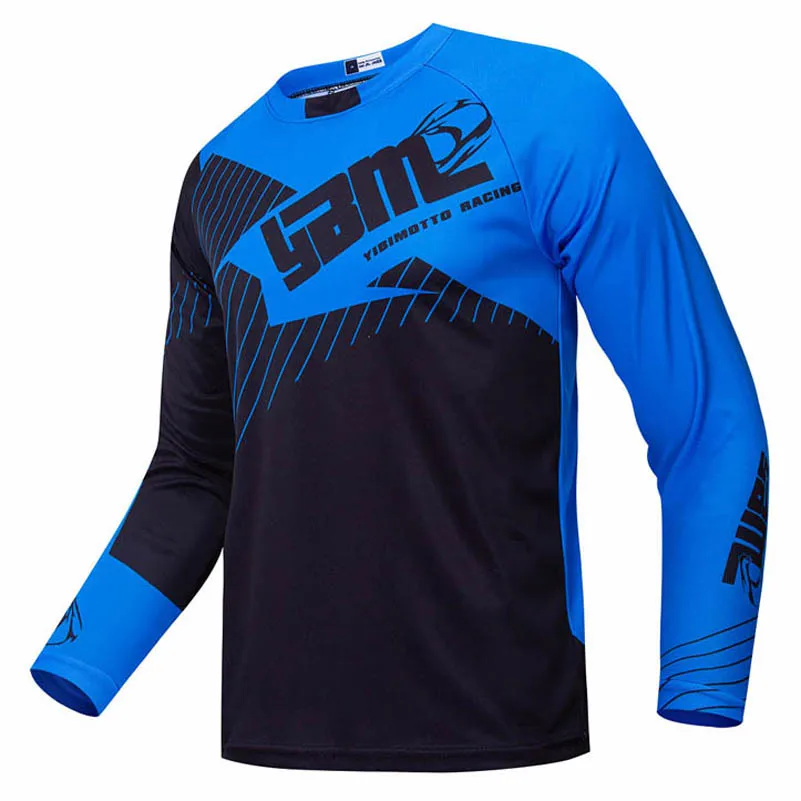 

YBM Blue Moto Motocross Jersey Long Sleeve Racing Moto GP Clothes Quick Dry Bike Motobike Downhill MTB Shirt