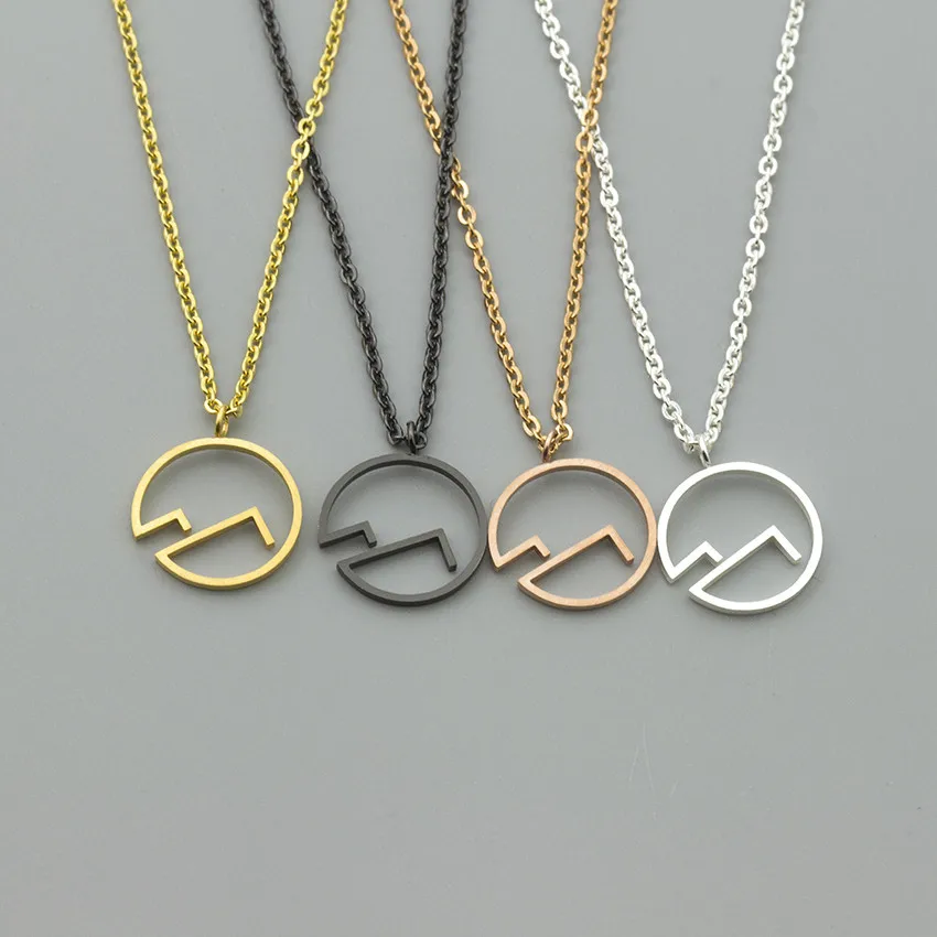 Минималистское ожерелье с подвеской из нержавеющей стали цвета розового золота