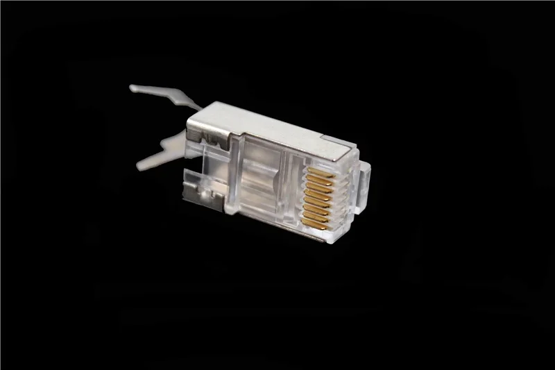 50 шт./лот RJ45 коннектор сетевой Кабельный разъем Cat6a Cat7 штекер Экранированный FTP 8P8C