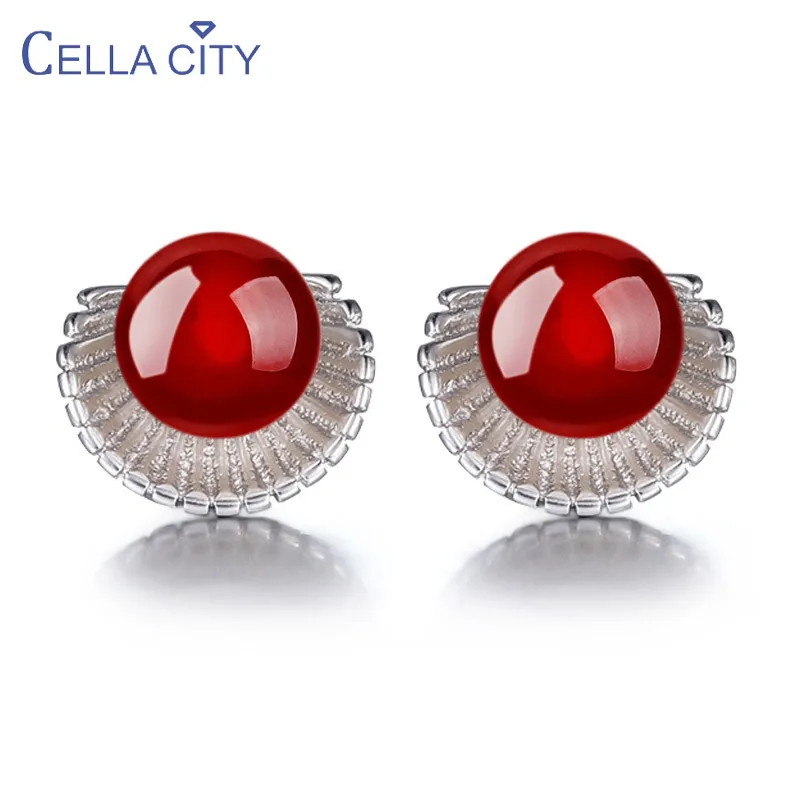 Женские винтажные серьги гвоздики из серебра 925 пробы с драгоценными