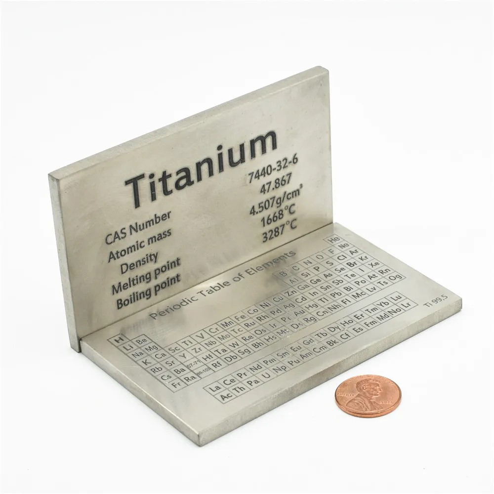 

Титановая пластина, Периодическая таблица, лазерная маркировка TA1 высокой чистоты для «сделай сам», хобби, ремесла, дисплей, научный подарок...