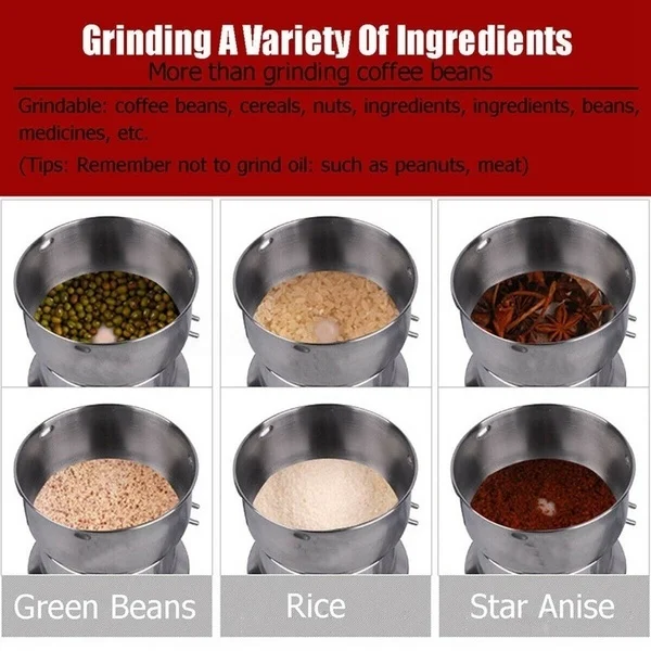 

Multi-Functional Coffee Grinder Stainless Electric Herbs/Spices/Nuts/Grains/Coffee Bean Grinding,US Plug