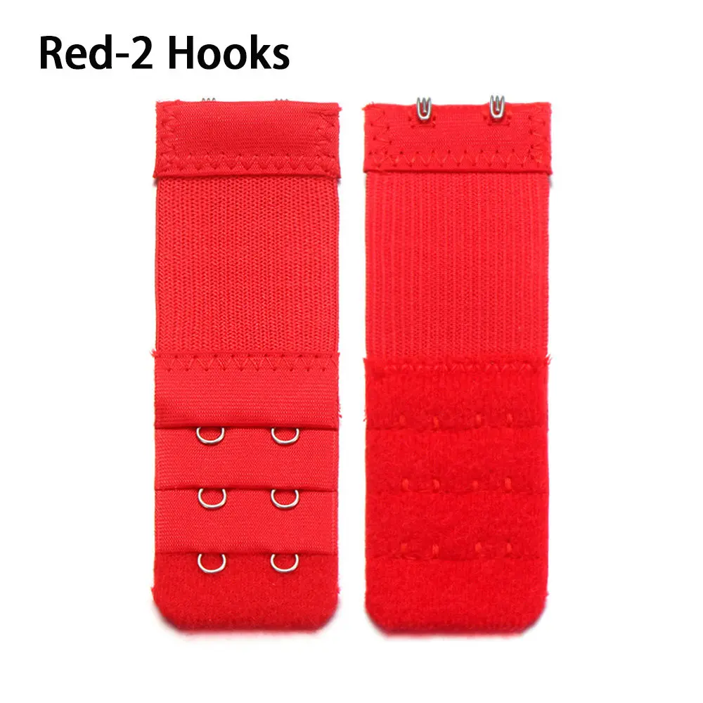 2 Hooks red 1 шт. женский многоцветный Регулируемый удлинитель для бюстгальтера Женский 2,3, 4 крючка бретельки бюстгальтера бюстгальтер на застежке расширение женские интимные аксессуары - Цвет: 2 Hooks red