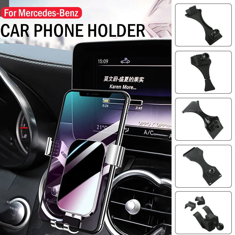 

Car Mobile Phone Holder Air Vent Stand GPS Navigation Bracket For Mercedes Benz A B C S Class GLA GLB GLC GLE GLS CLS Vito Smart