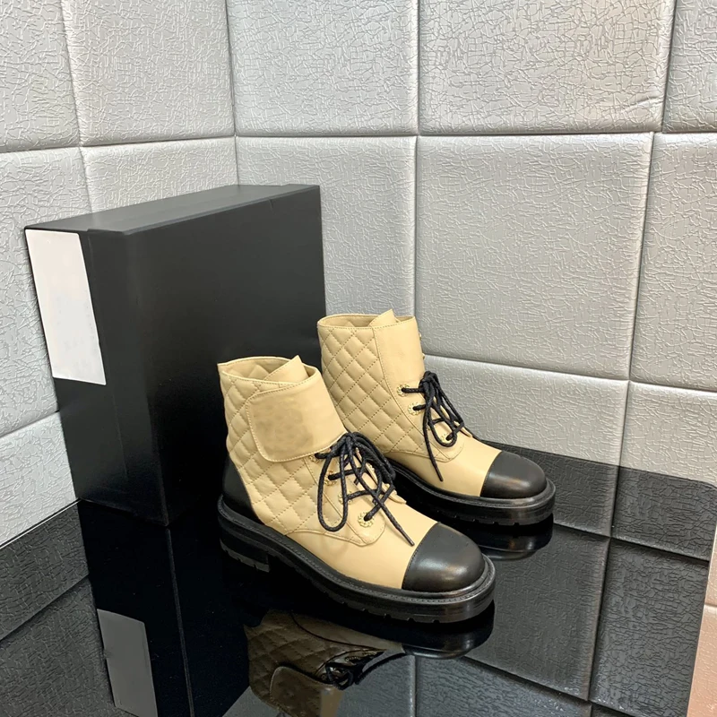 

Ankle Boots Platform Women Cow Leather Side Zipper Lace-up Round Toe 2022 Winter luxurious Ladies Warm Shoes
