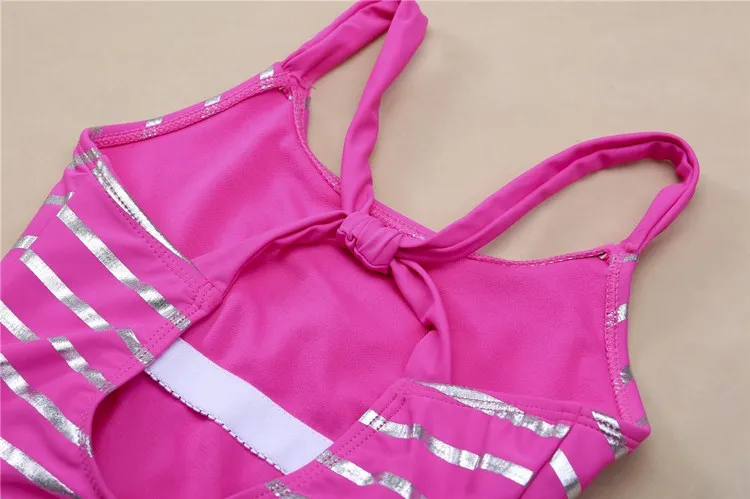 Женский слитный купальник с юбкой-годе полосатый лямкой на шее и блестками 2020 |