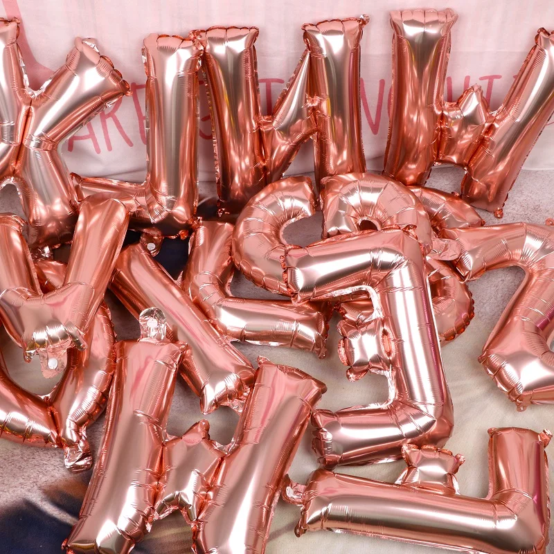 16/32 дюймов розовое золото A-Z буквы алфавита воздушные шары Baby Shower декор для вечеринки в честь Дня Рождения 0-9Number Фольга Свадебный шар вечерние поставки