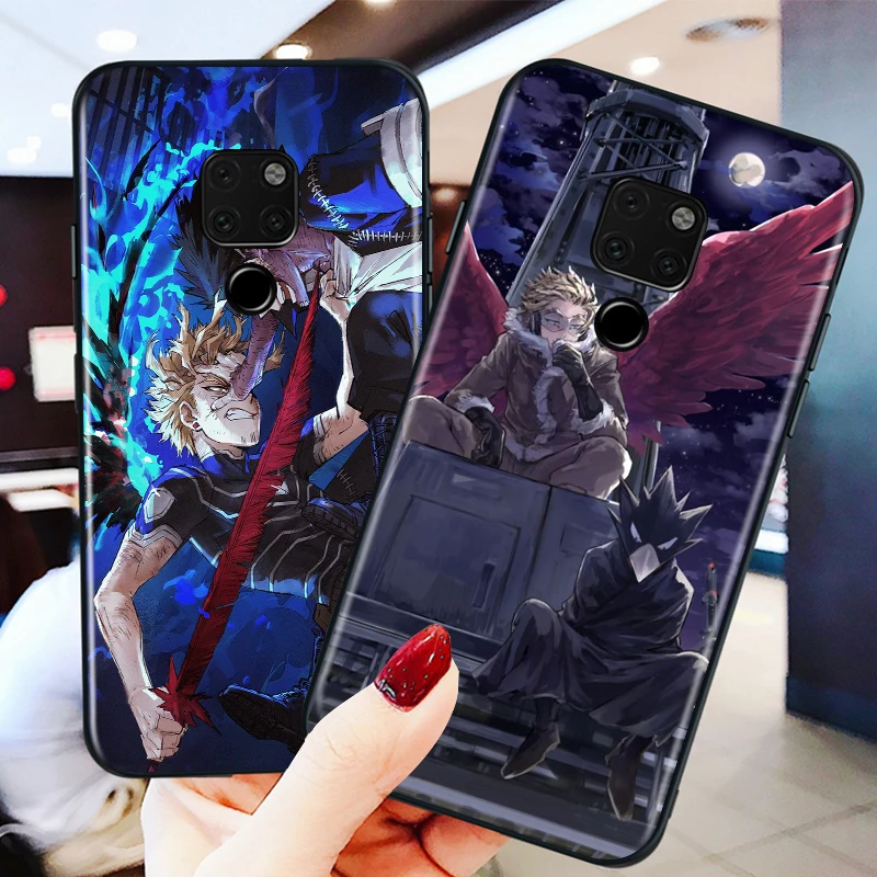 

BNHA Hawks Coat Anime for Huawei Mate 40 30 20 X 10 P Smart Z S Lite Pro Plus 2021 2020 2019 2018 Black Phone Case