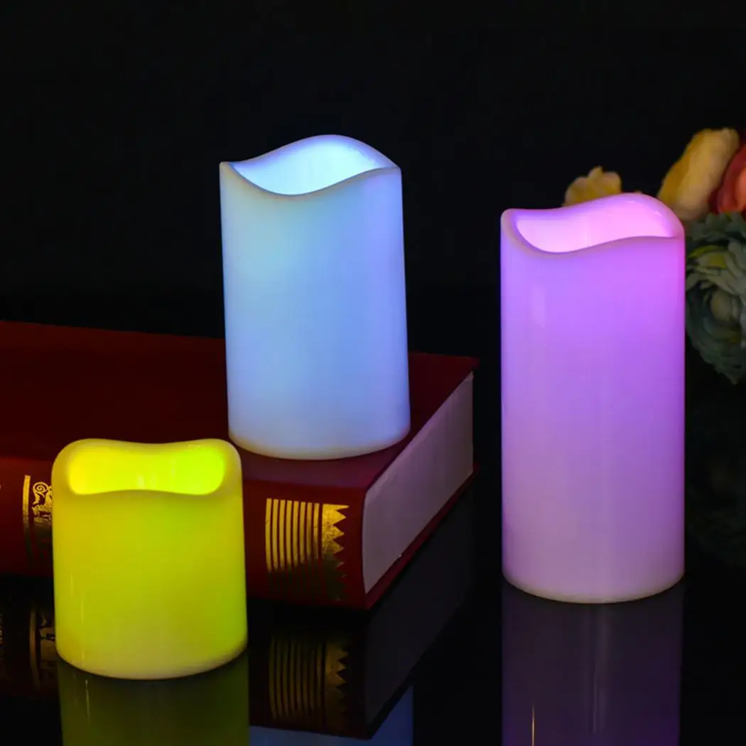 Цветной электронный свечной светильник светодиодный свадебные принадлежности 7
