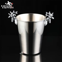 2 2l 5l ice buckets stainless steel wine ice bucket wine chiller wine bottle cooler champagne beer chiller ice barrel bar tool