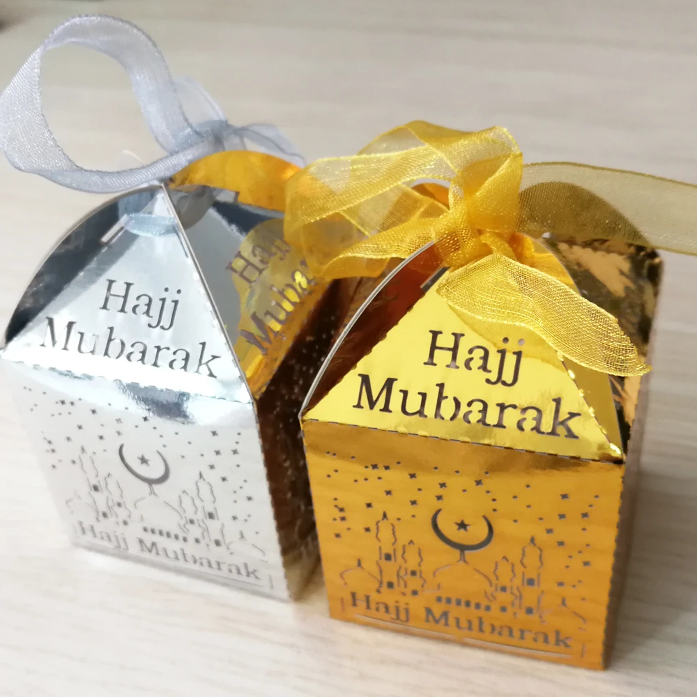 50 шт. 5*5*8 см мини коробка для конфет Hajj Mubarak EID украшение Мубарак|Подарочные сумки и