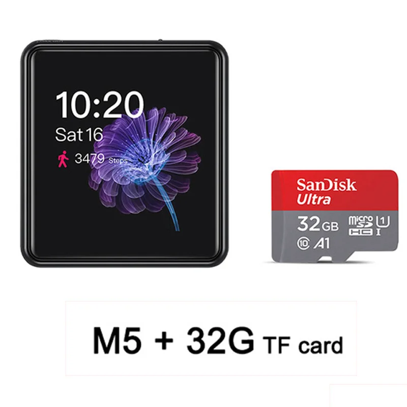 FiiO M5 Hi-Res Bluetooth HiFi музыкальный портативный MP3-плеер USB DAC на базе Android с aptX HD, опционально FiiO sk-m5a watchtrap для M5 - Цвет: Black (32G card)