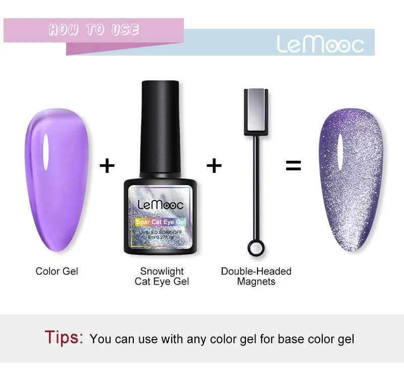 LEMOOC 5 шт. Магнитный набор гель-лаков для ногтей Гель-лак с эффектом кошачий глаз