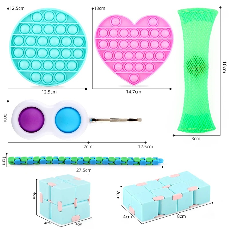 

5pcs Anxiety Anti Stress Relief Wacky Tracks Twist Strings Push Sensory Fidget Toy Dimple Dimple