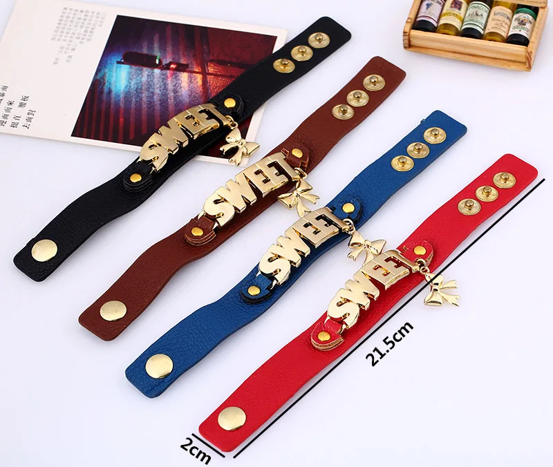 Кожаный браслет для пары кожаный индивидуальное модное украшение мужчин и