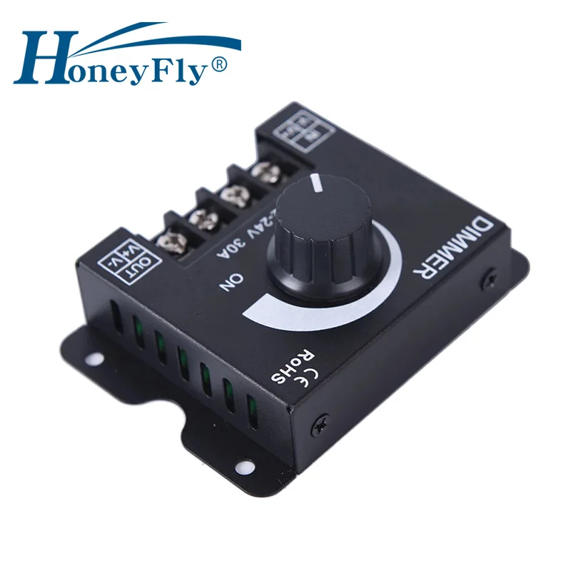

HoneyFly LED Dimmer Switch 30A DC 12V24V 360W Adjust Brightness Lamp Bulb Strip Driver Single Color Light Power SupplyController