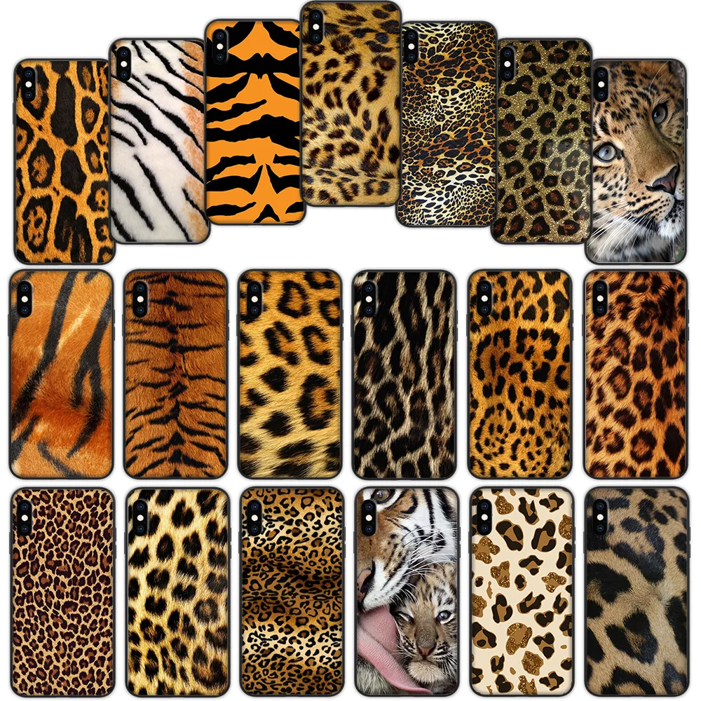 Мягкий чехол с тигром и леопардовым принтом пантера для iPhone 7 8 6 6S 5 5S SE Plus|Бамперы| |