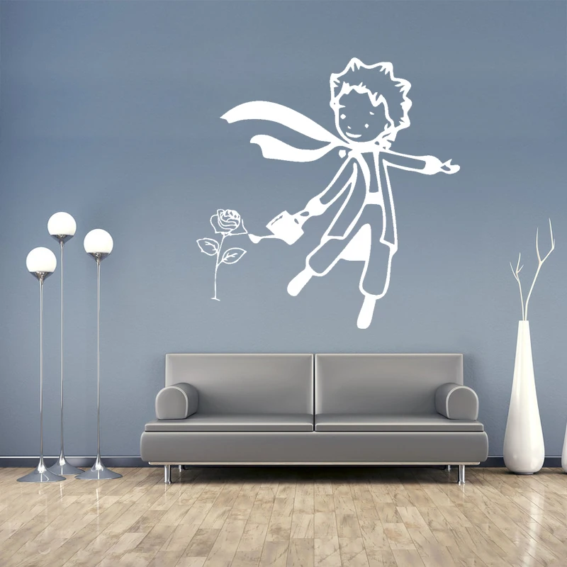 Мультяшный персонаж Маленький принц Вода Цветы наклейки на стену для детей